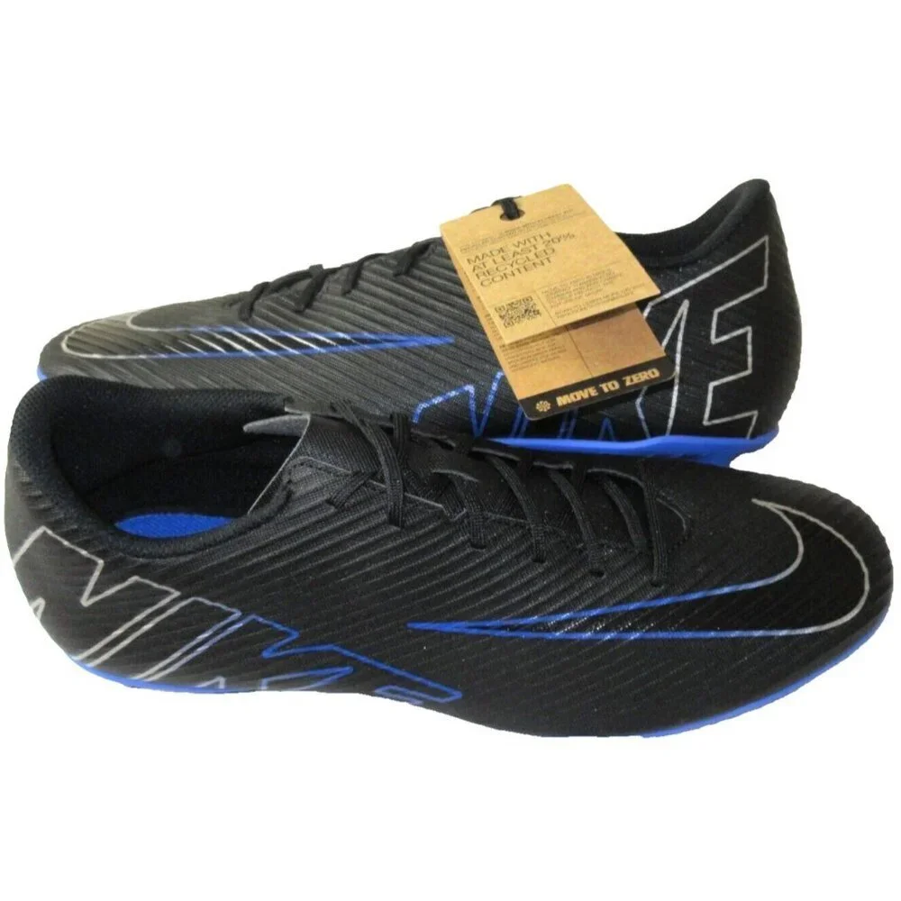 Nike Men's Vapor 15 Club FG/MG Soccer Cleats Black Chrome Hyper Royal Size 11.5
